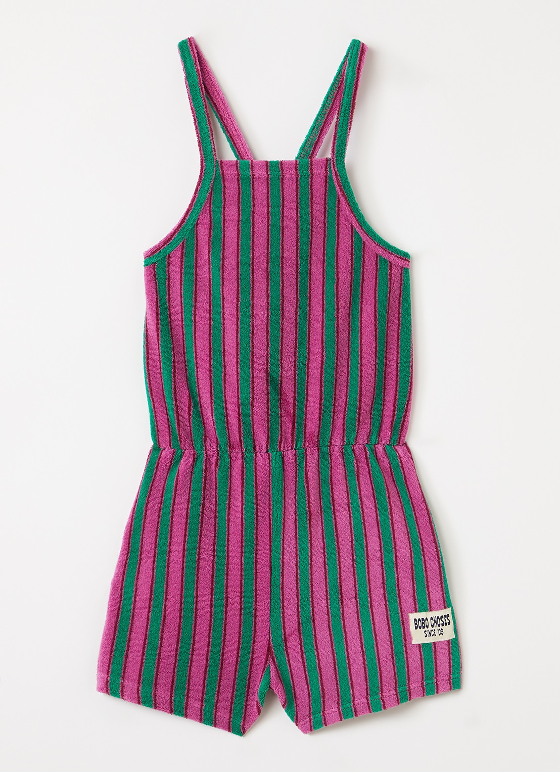 BOBO CHOSES Straight fit playsuit met streepprint - voorkant paars
