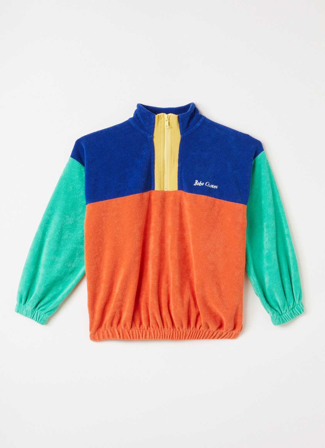 BOBO CHOSES Sweater met halve rits - voorkant 2 oranje