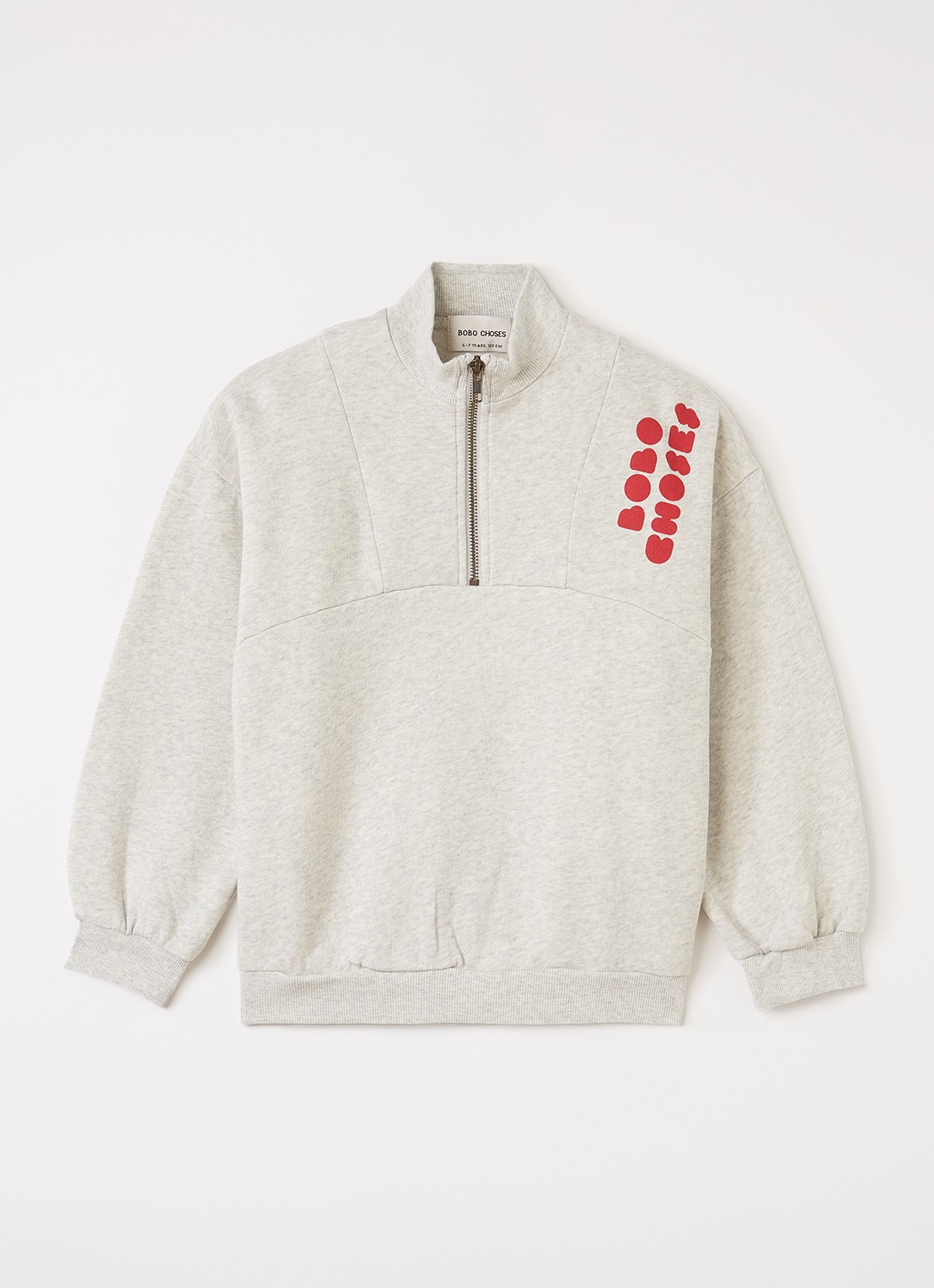 BOBO CHOSES Sweater met logoprint - voorkant 2 grijsmele