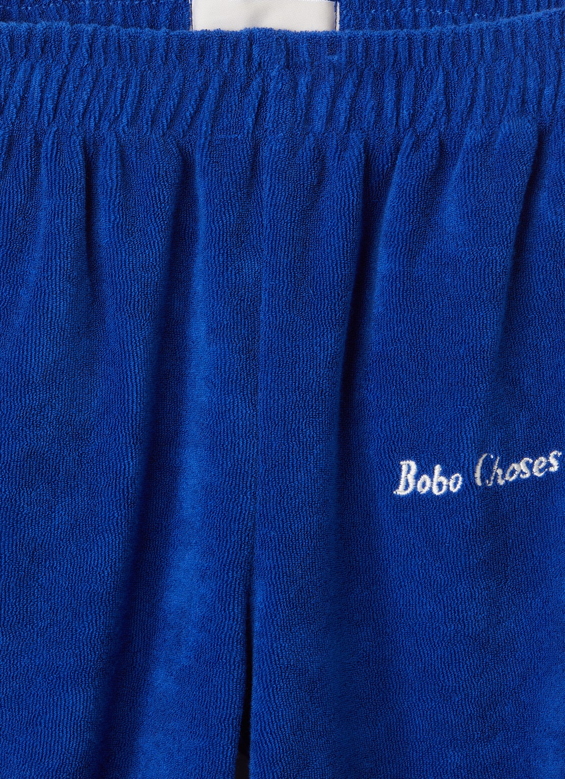 BOBO CHOSES Terry tapered fit joggingbroek met logo - detail royalblauw