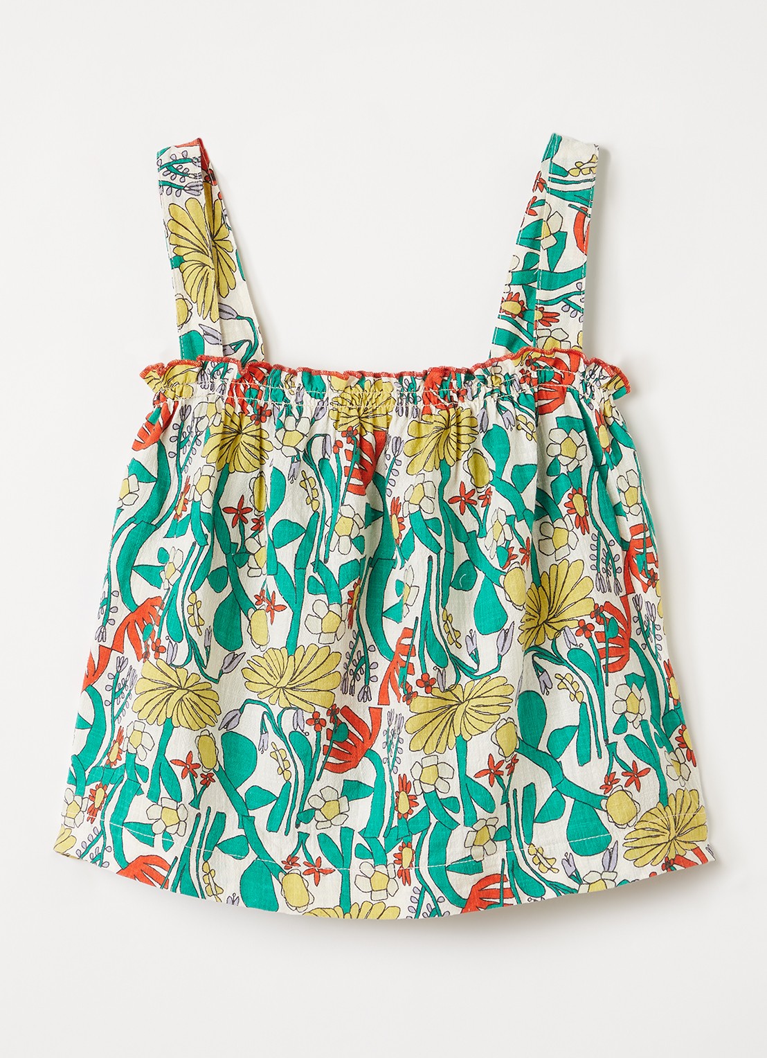 BOBO CHOSES Top met bloemenprint - voorkant groen