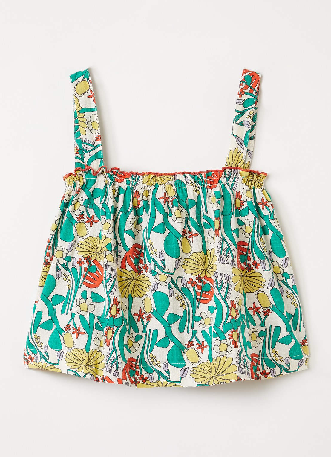 BOBO CHOSES Top met bloemenprint - voorkant 2 groen