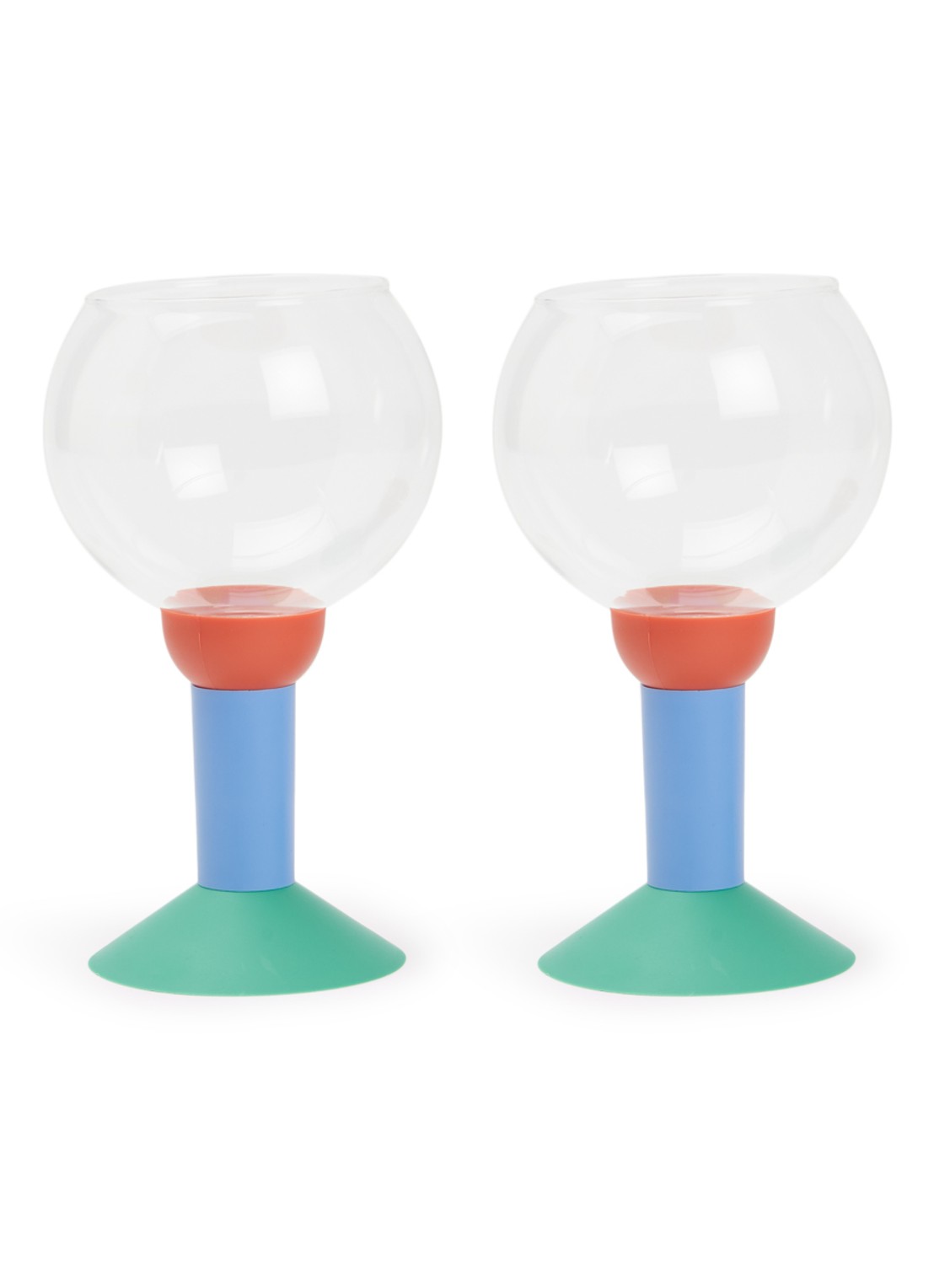 Bodum Oktett rode wijnglas 35 cl set van 2 - voorkant blauw