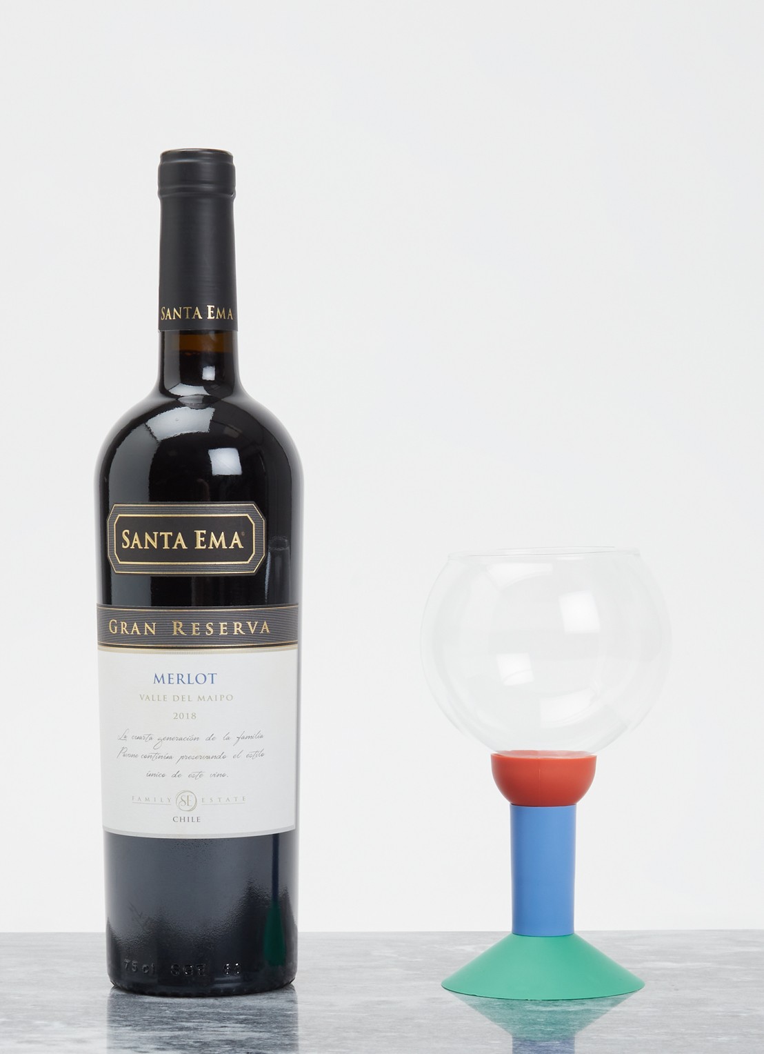 Bodum Oktett rode wijnglas 35 cl set van 2 - voorkant 2 blauw