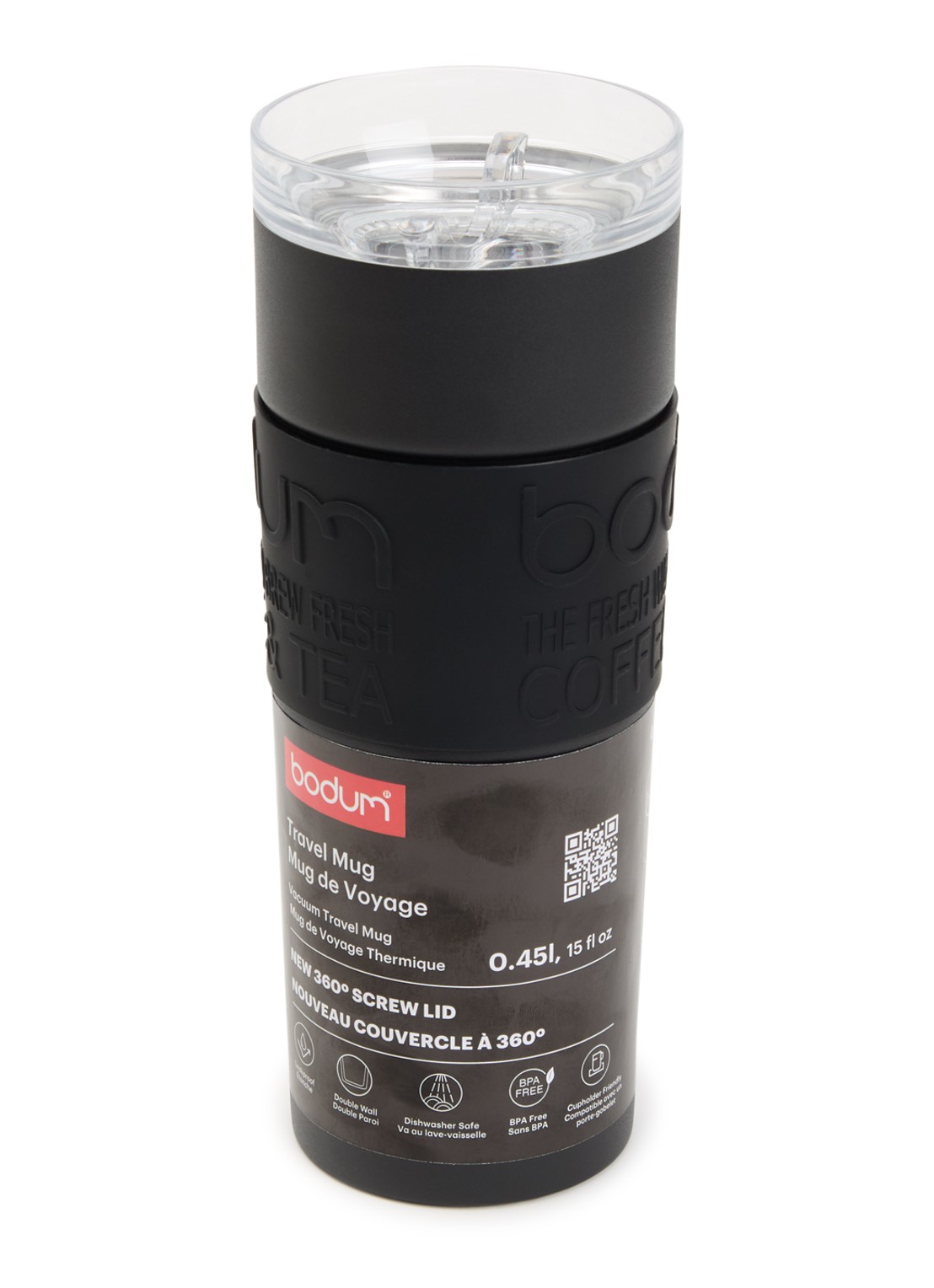 Bodum Travel Mug Vacuum thermosbeker 45 cl - voorkant zwart