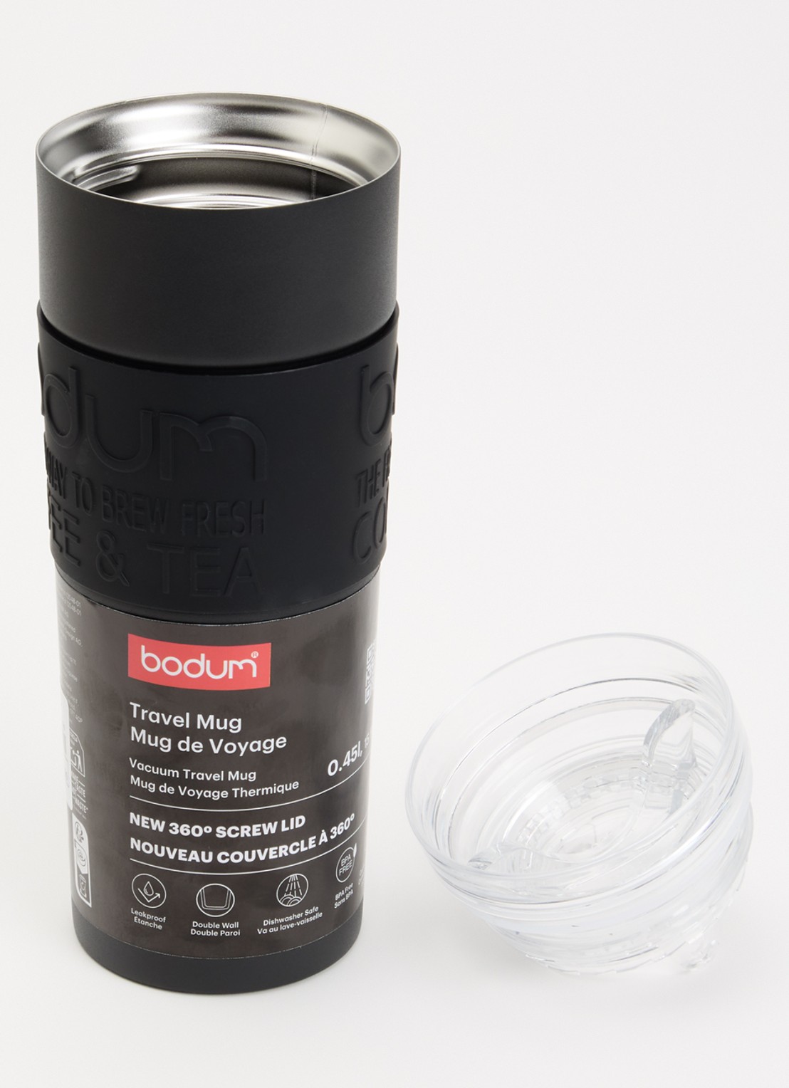 Bodum Travel Mug Vacuum thermosbeker 45 cl - voorkant 2 zwart
