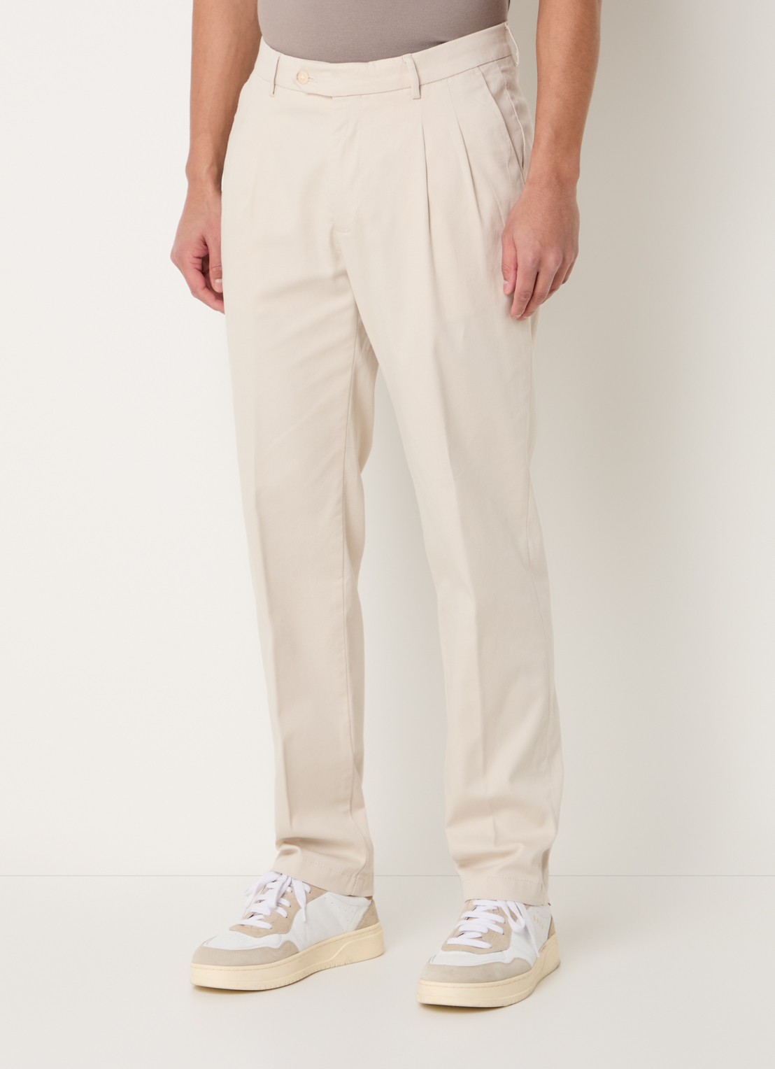 Boggi Milano Antonio straight fit chino in lyocellblend - detail beige