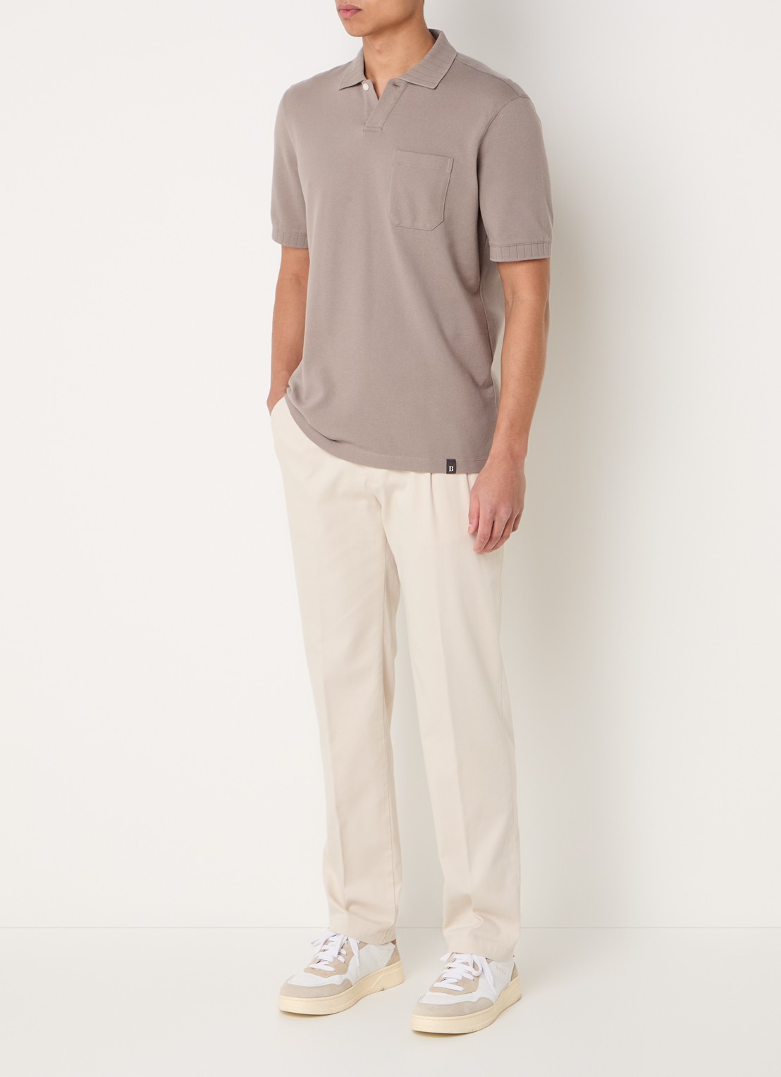Boggi Milano Antonio straight fit chino in lyocellblend - voorkant 4 beige