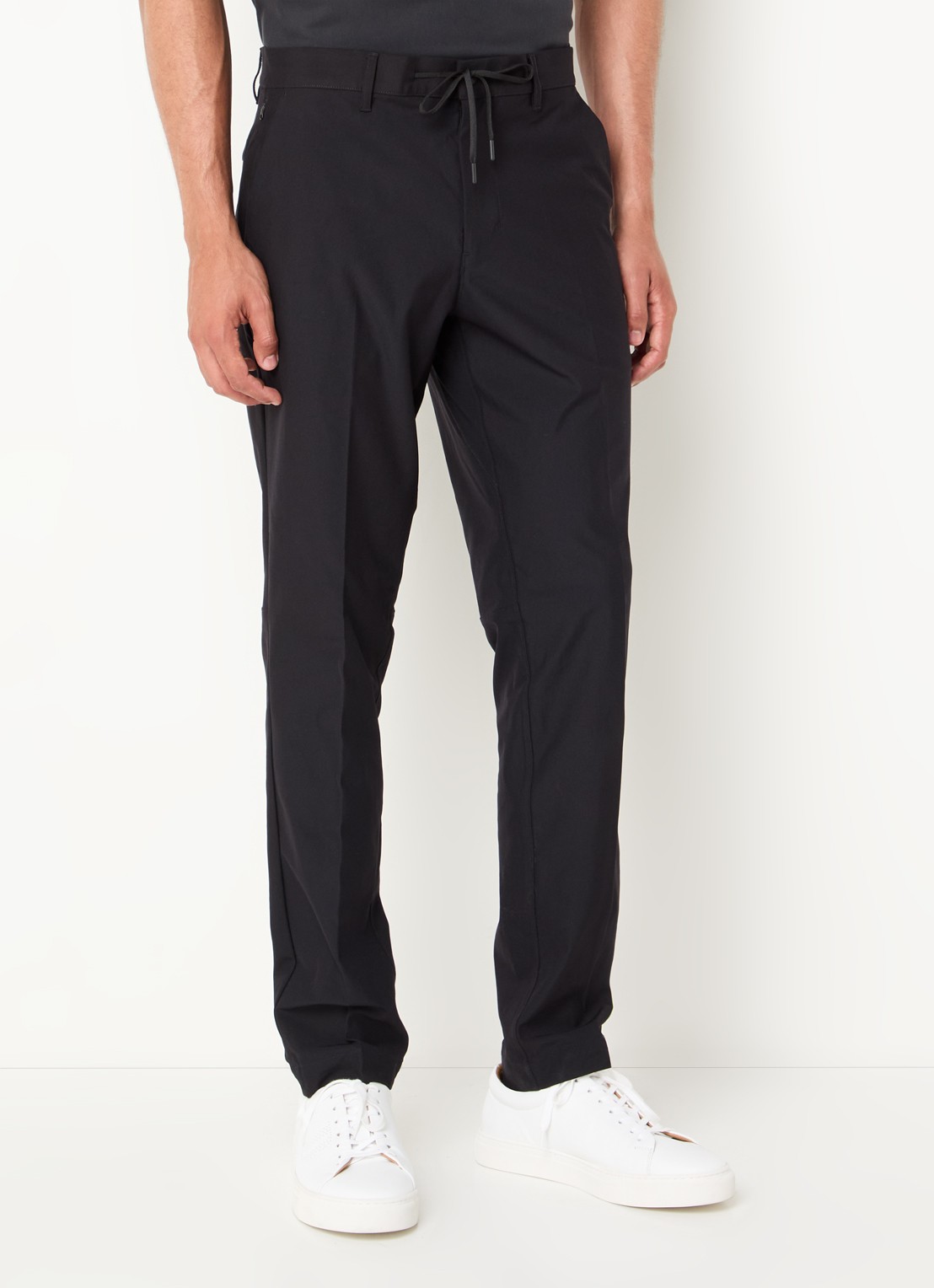 Boggi Milano B-Tech slim fit pantalon met steekzakken - detail zwart