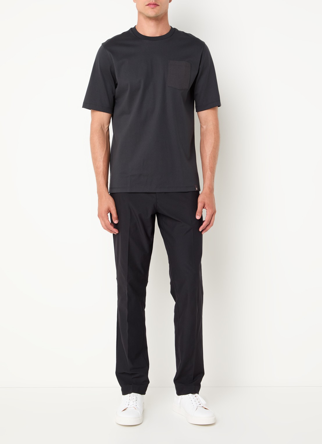 Boggi Milano B-Tech slim fit pantalon met steekzakken - voorkant 5 zwart
