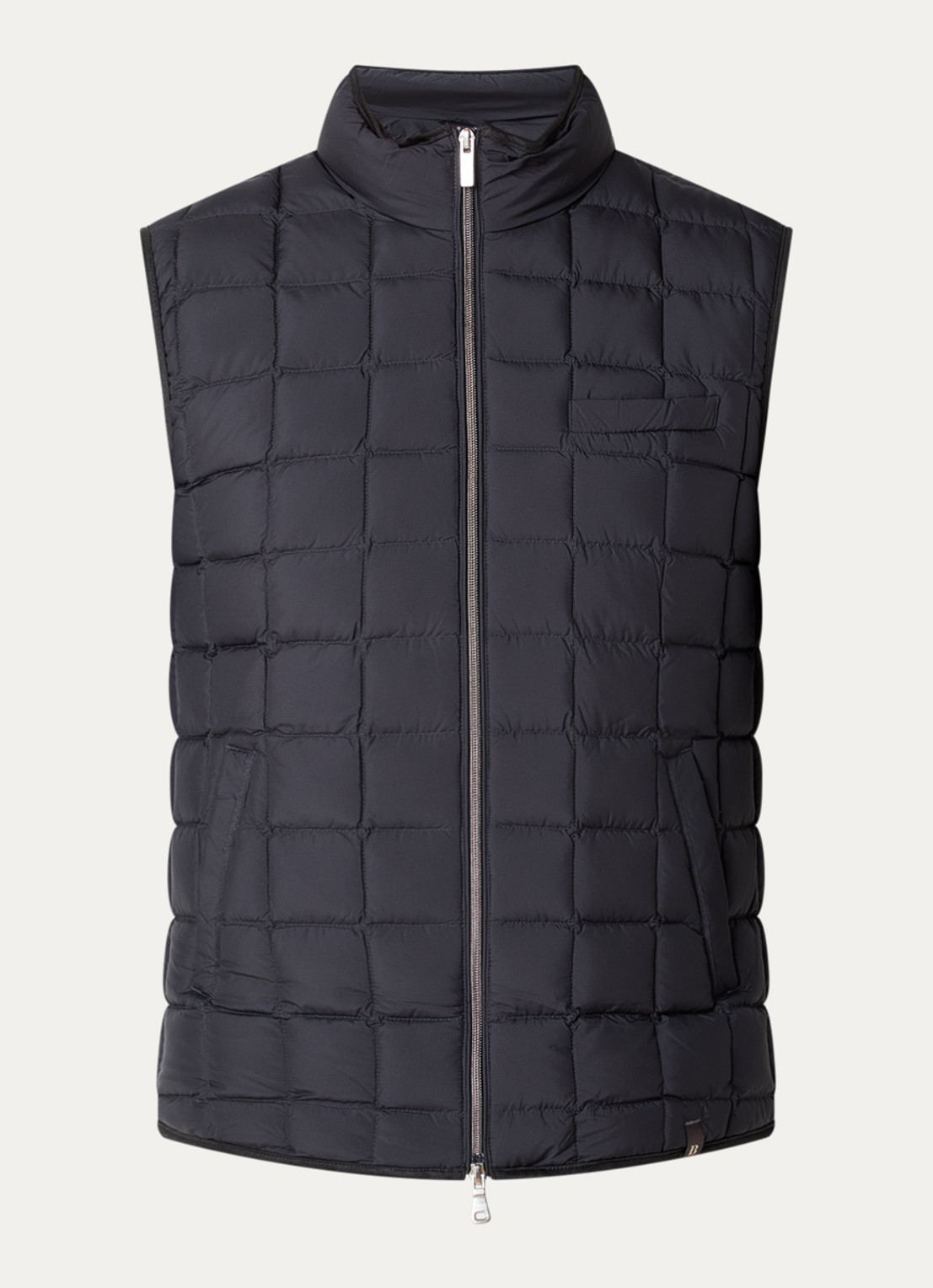 Boggi Milano Bodywarmer met opstaande kraag - voorkant donkerblauw