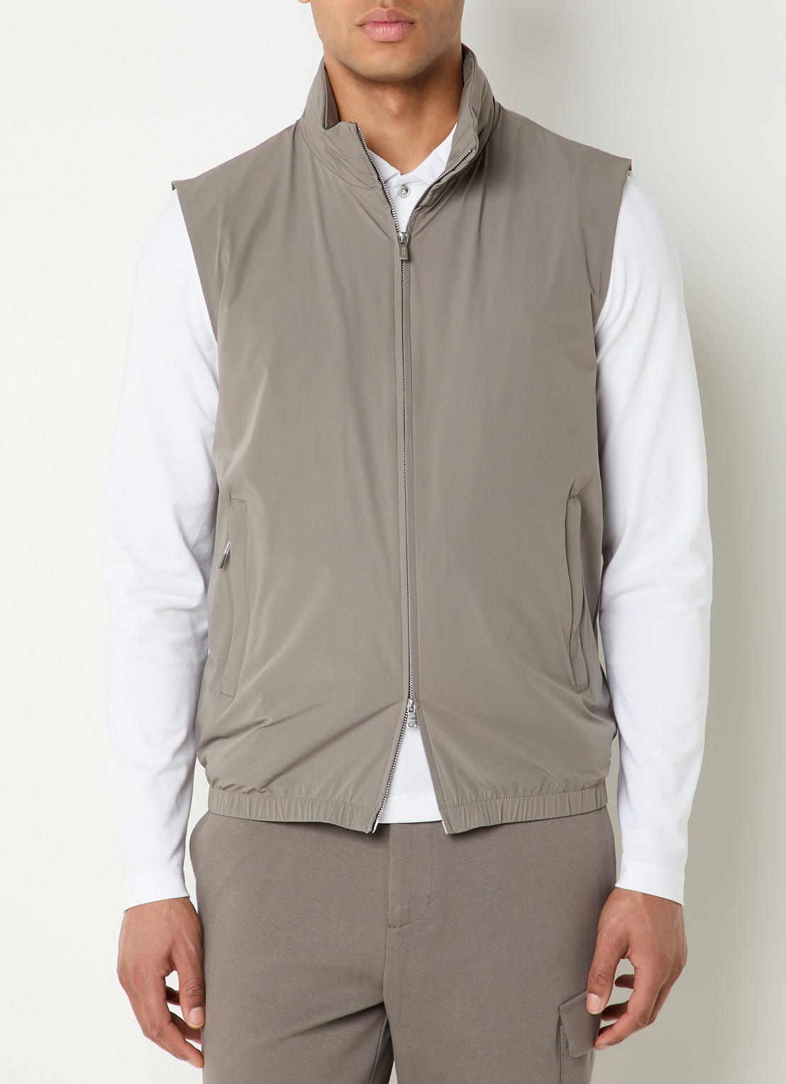 Boggi Milano Bodywarmer met ritszakken - detail 4 khaki