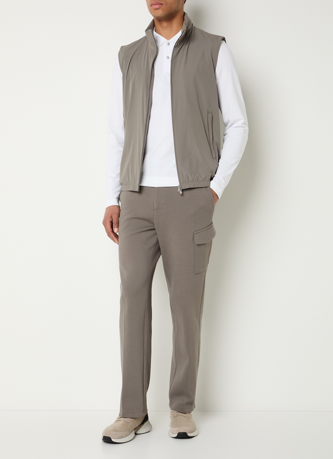 Boggi Milano Bodywarmer met ritszakken - voorkant 2 khaki
