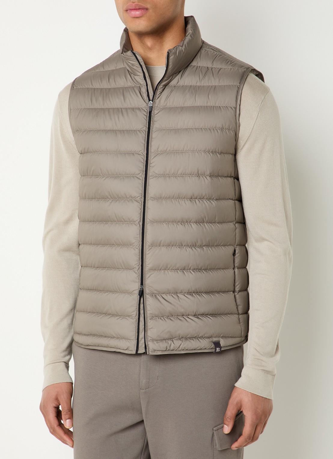 Boggi Milano Bodywarmer met ritszakken - detail 2 zand