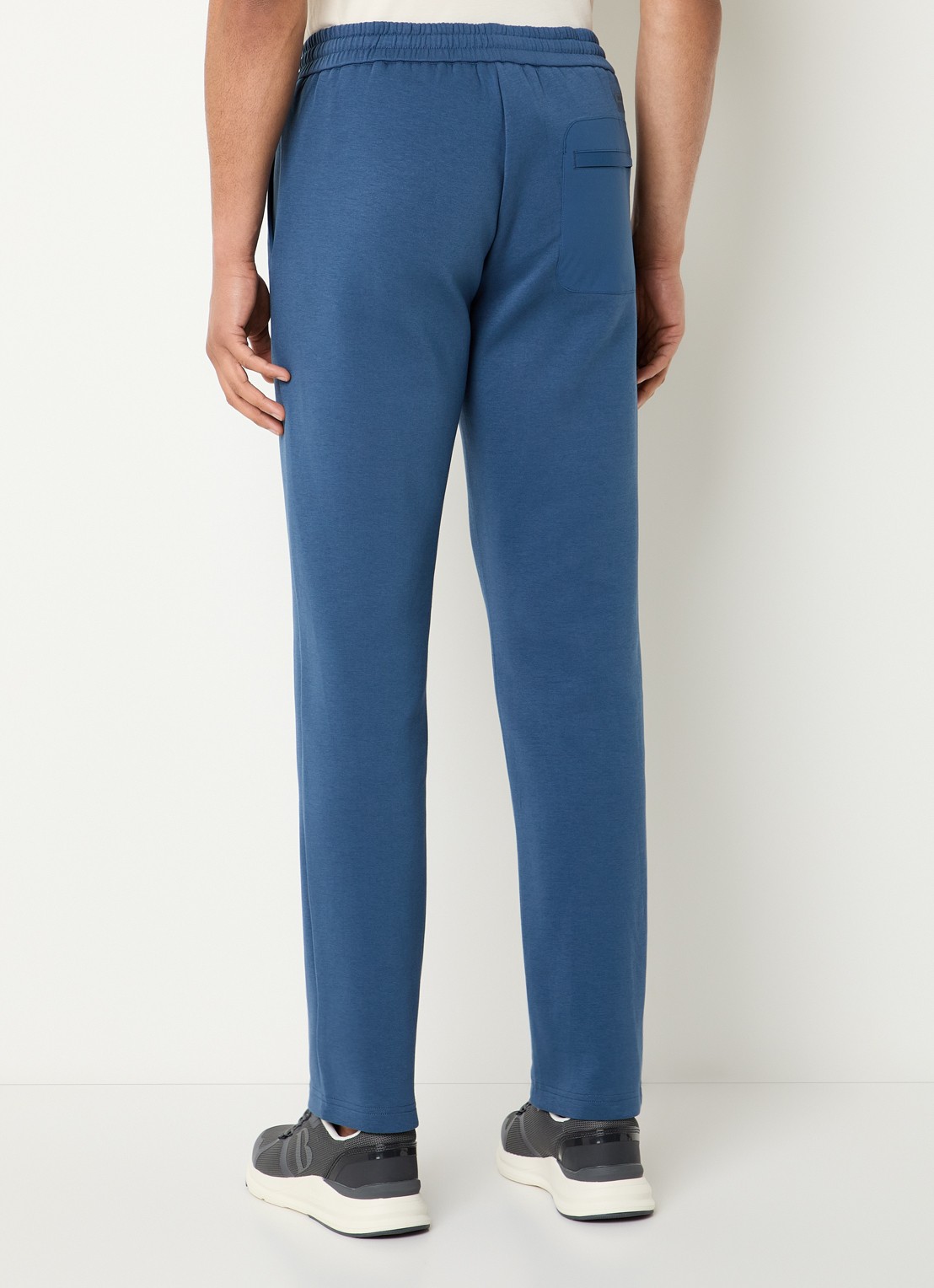 Boggi Milano Boggi regular fit joggingbroek met steekzakken - achterkant staalblauw
