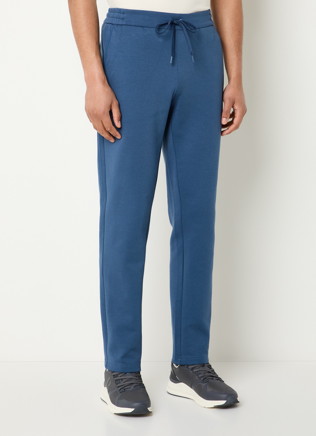 Boggi Milano Boggi regular fit joggingbroek met steekzakken - detail 4 staalblauw