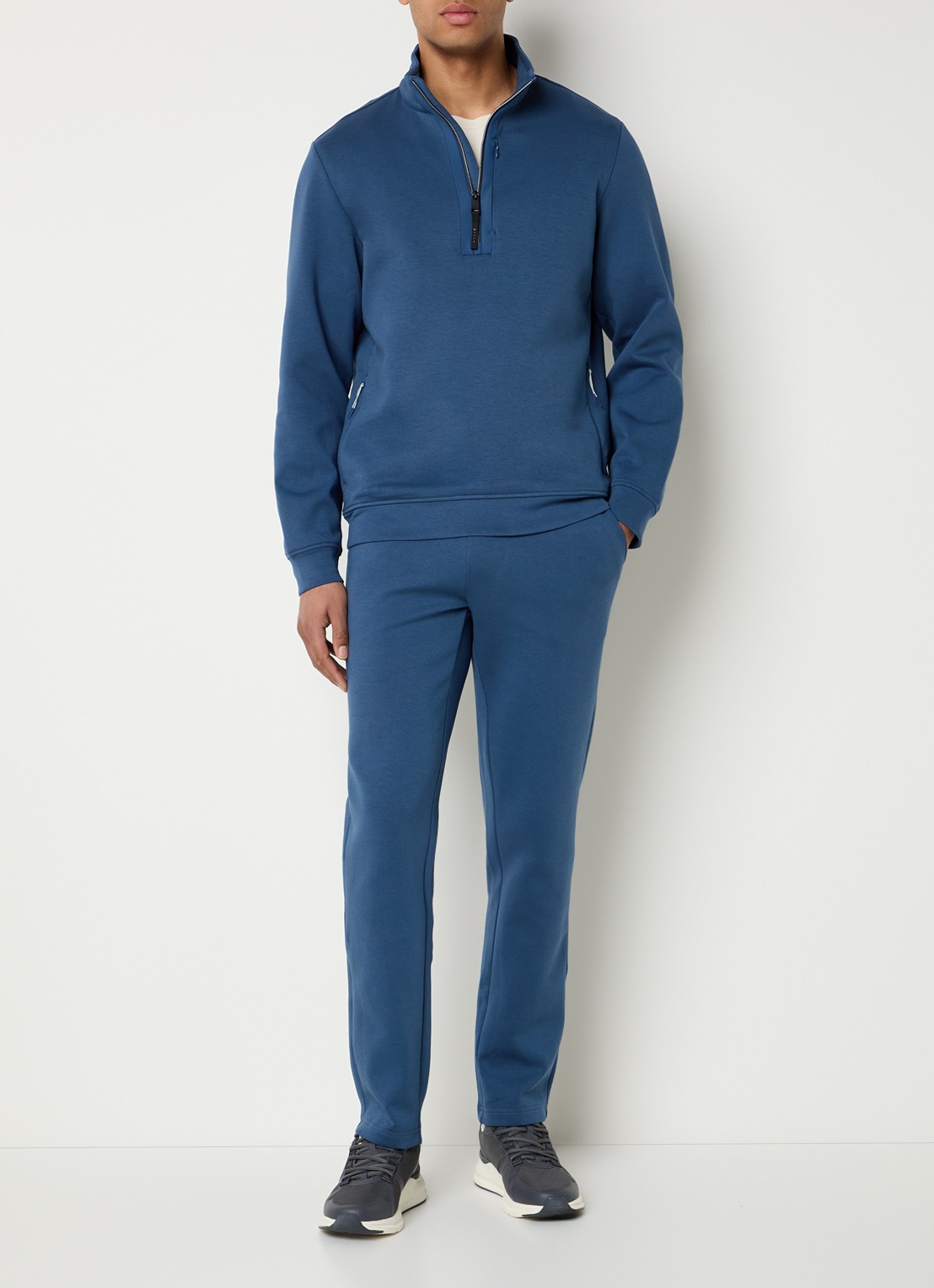 Boggi Milano Boggi regular fit joggingbroek met steekzakken - voorkant 3 staalblauw