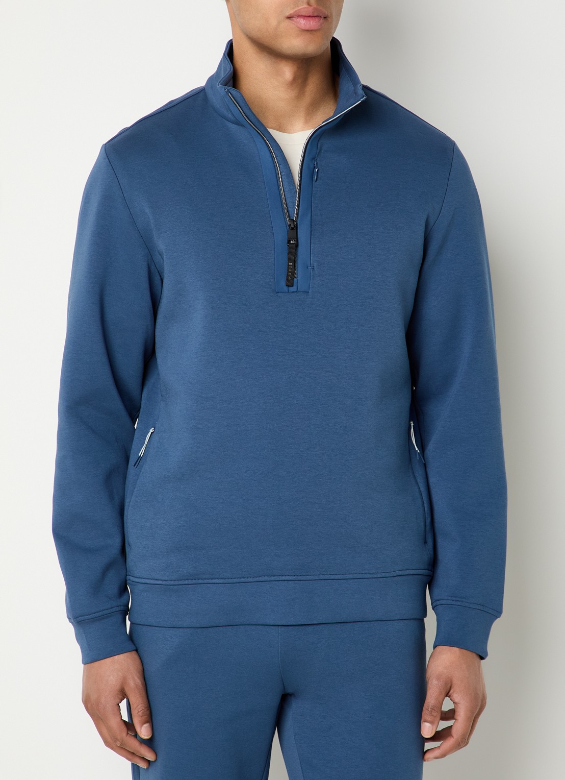 Boggi Milano Boggi sweater met halve rits - detail 2 blauw