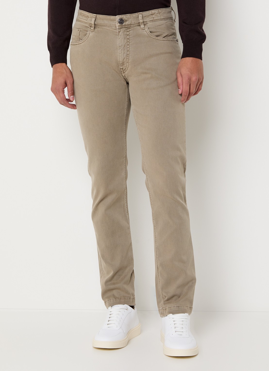 Boggi Milano Claude slim fit jeans met gekleurde wassing - detail 3 beige