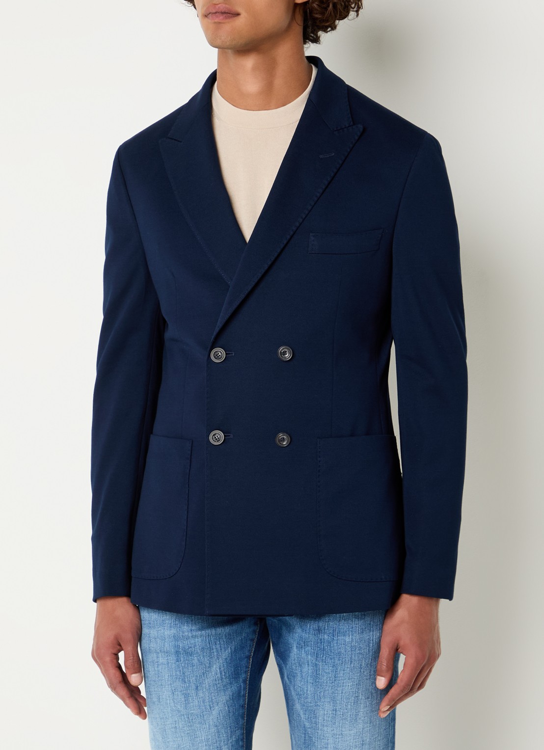 Boggi Milano Double-breasted colbert met opgestikte zakken - detail 4 donkerblauw
