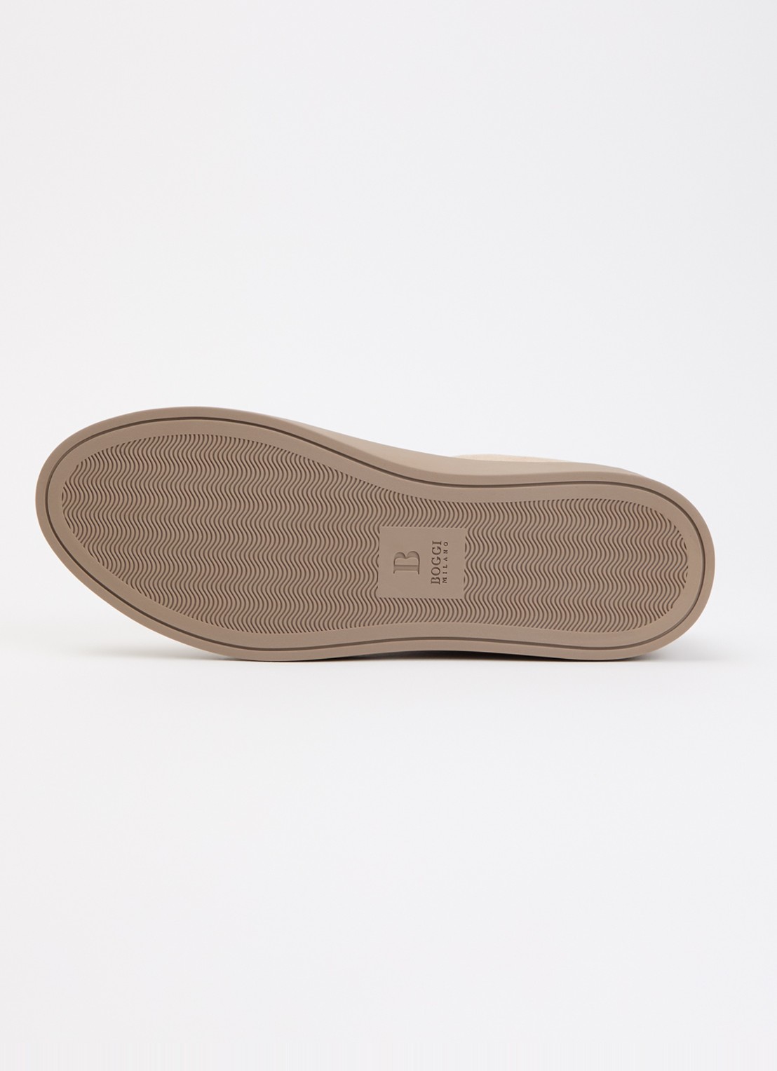 Boggi Milano Essence sneaker van suède met logo - detail 3 zand