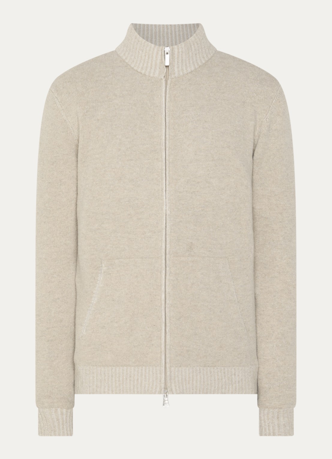 Boggi Milano Fijngebreid vest in kasjmierblend - voorkant 3 beige