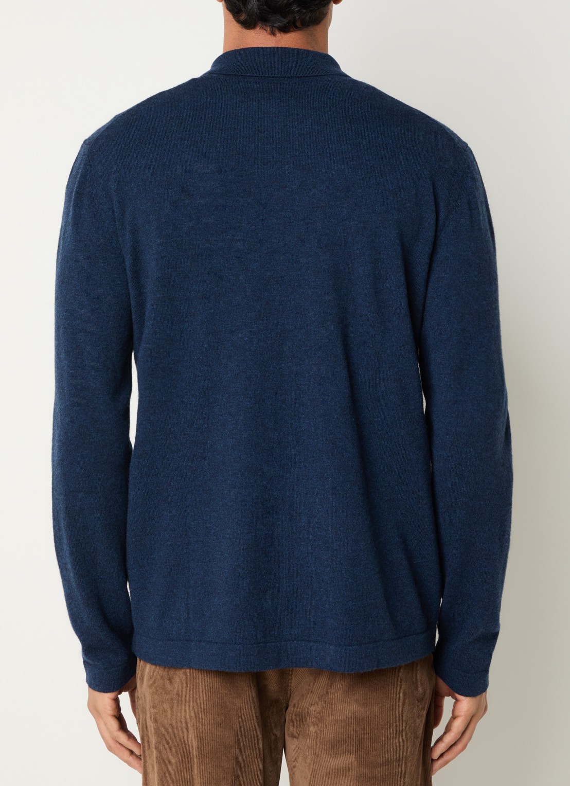 Boggi Milano Fijngebreid vest in kasjmierblend - achterkant 4 royalblauw
