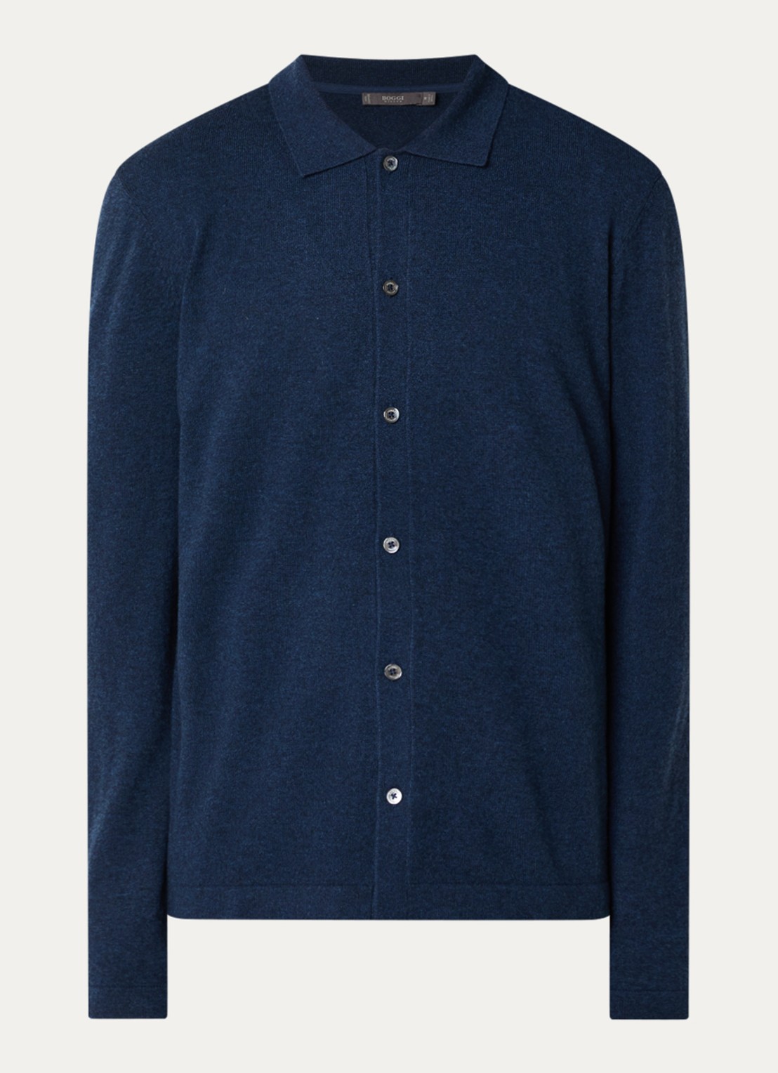 Boggi Milano Fijngebreid vest in kasjmierblend - voorkant royalblauw