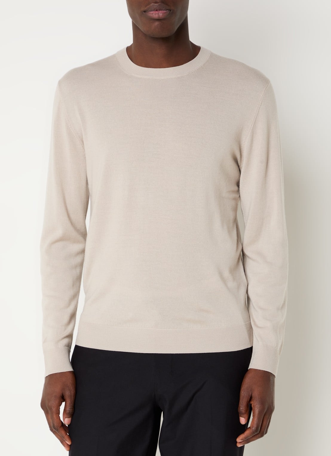 Boggi Milano Fijngebreide pullover van wol - detail 2 beige