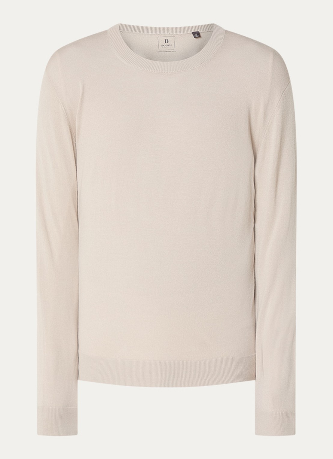 Boggi Milano Fijngebreide pullover van wol - voorkant 3 beige