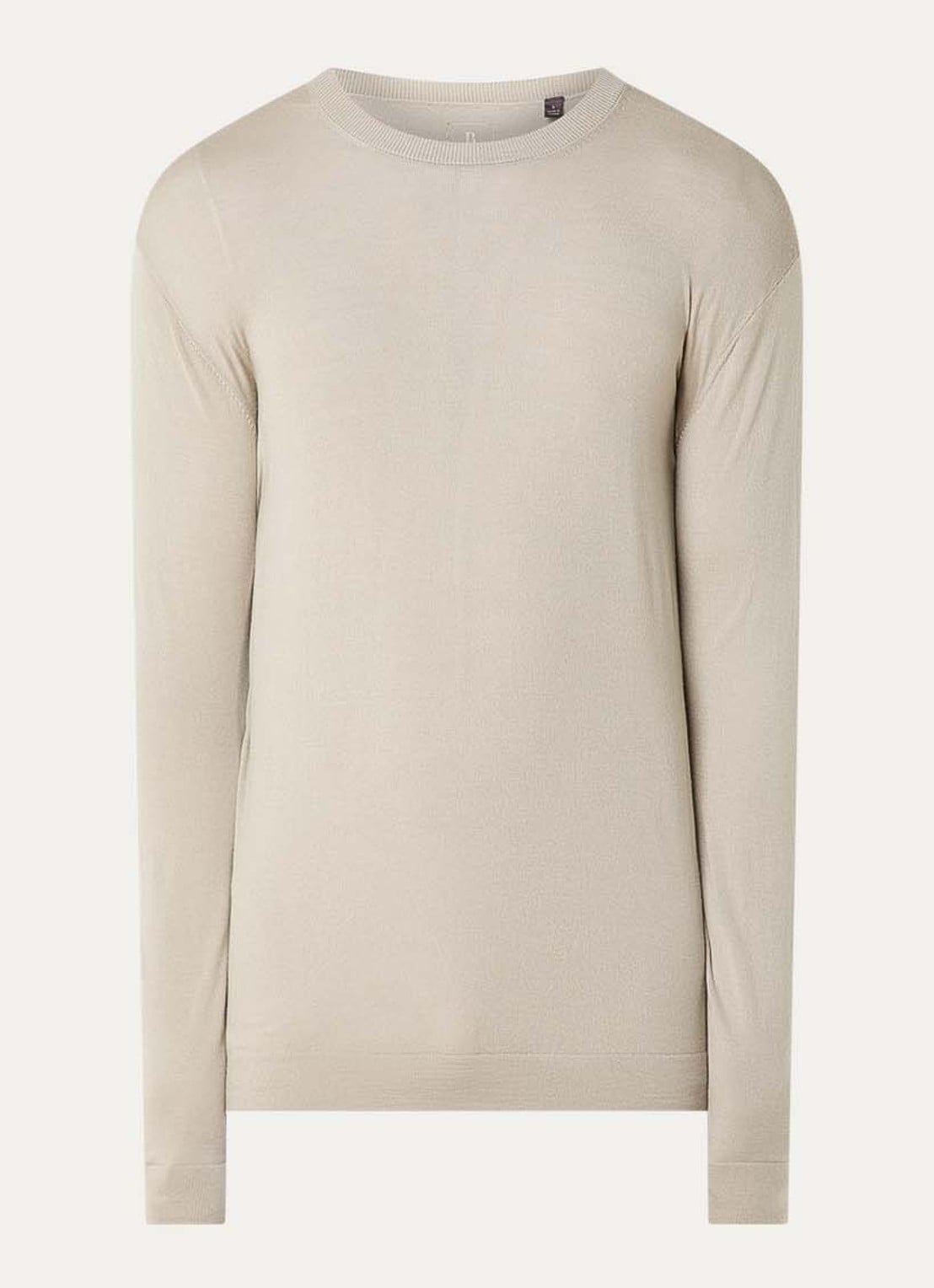 Boggi Milano Fijngebreide pullover van wol - voorkant 3 beige