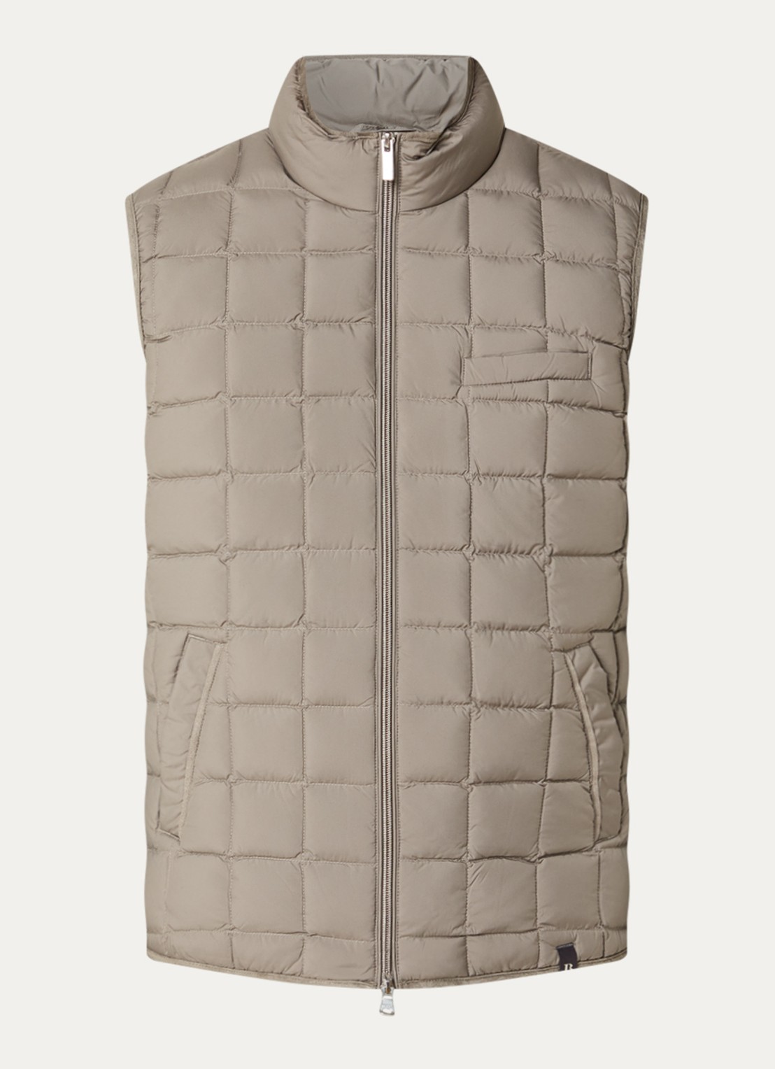 Boggi Milano Gewatteerde bodywarmer met donsvulling en waterafstotende coating - voorkant 3 taupe
