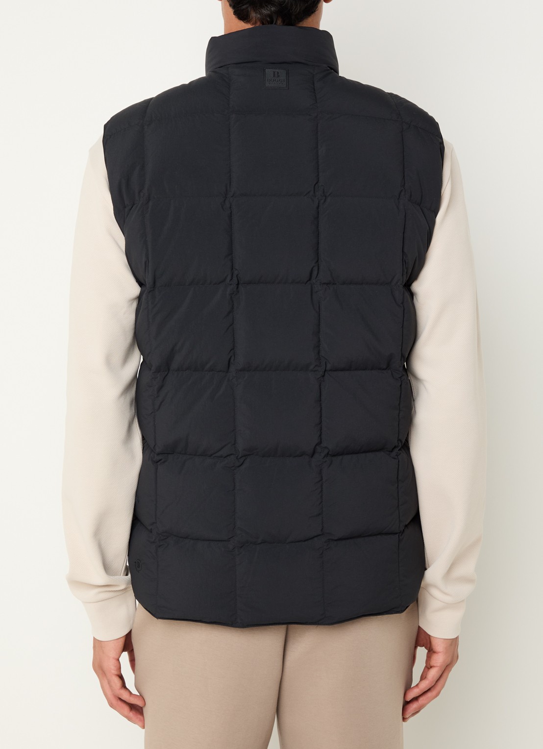 Boggi Milano Gewatteerde bodywarmer met donsvulling - achterkant zwart