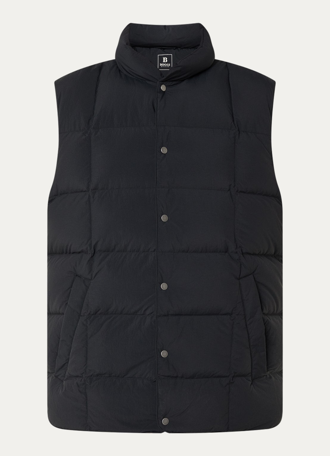 Boggi Milano Gewatteerde bodywarmer met donsvulling - voorkant 3 zwart