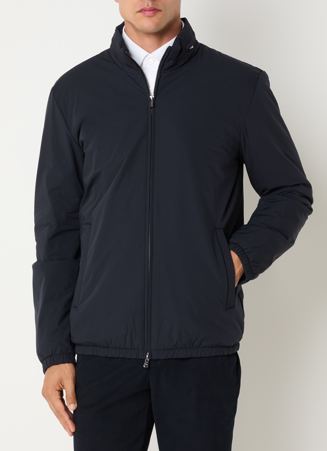 Boggi Milano Gewatteerde jas met ritszakken - detail 4 donkerblauw