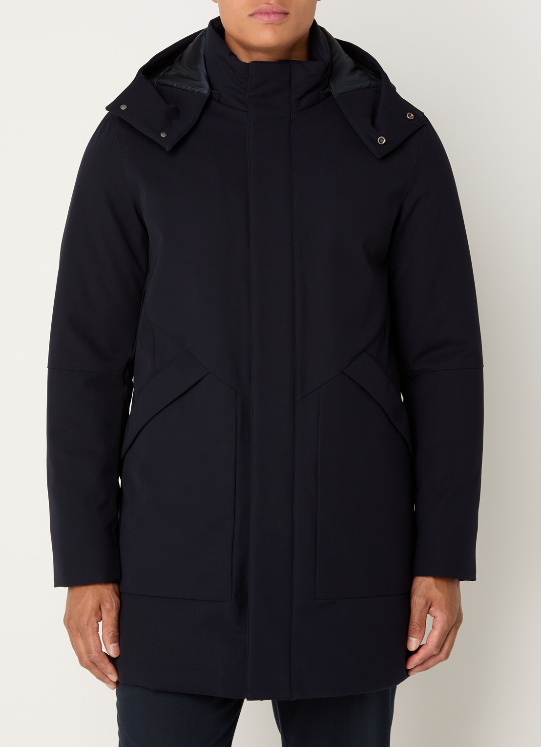 Boggi Milano Gewatteerde parka met afneembare capuchon - detail 2 donkerblauw