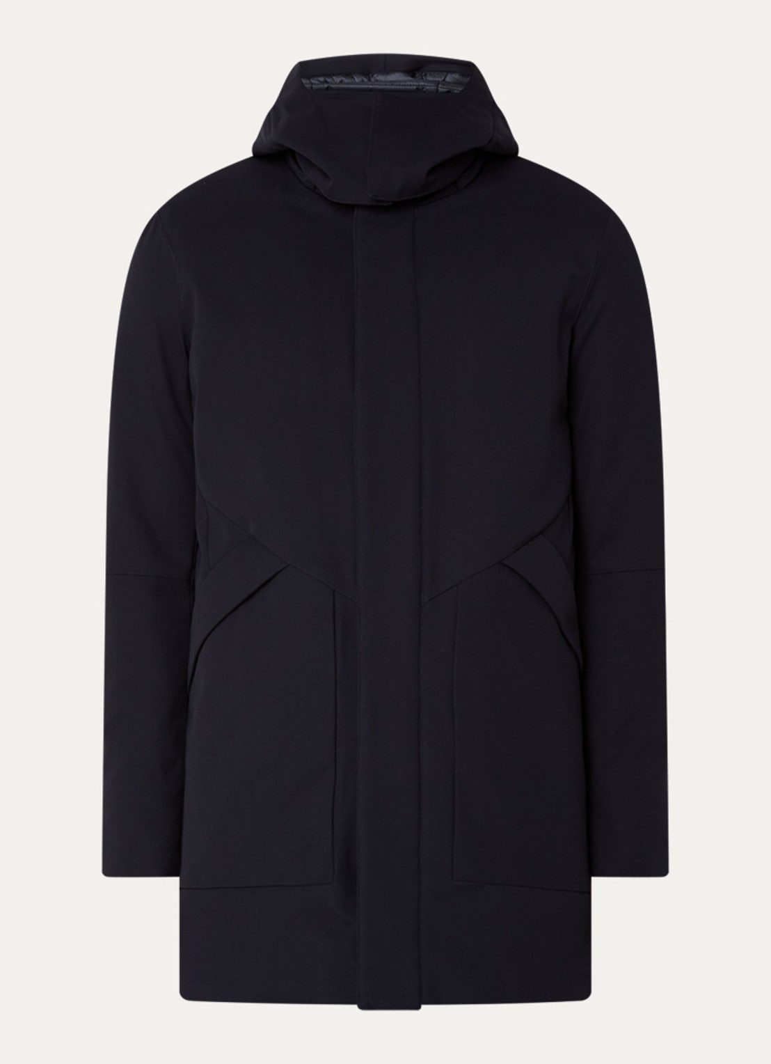 Boggi Milano Gewatteerde parka met afneembare capuchon - voorkant 3 donkerblauw