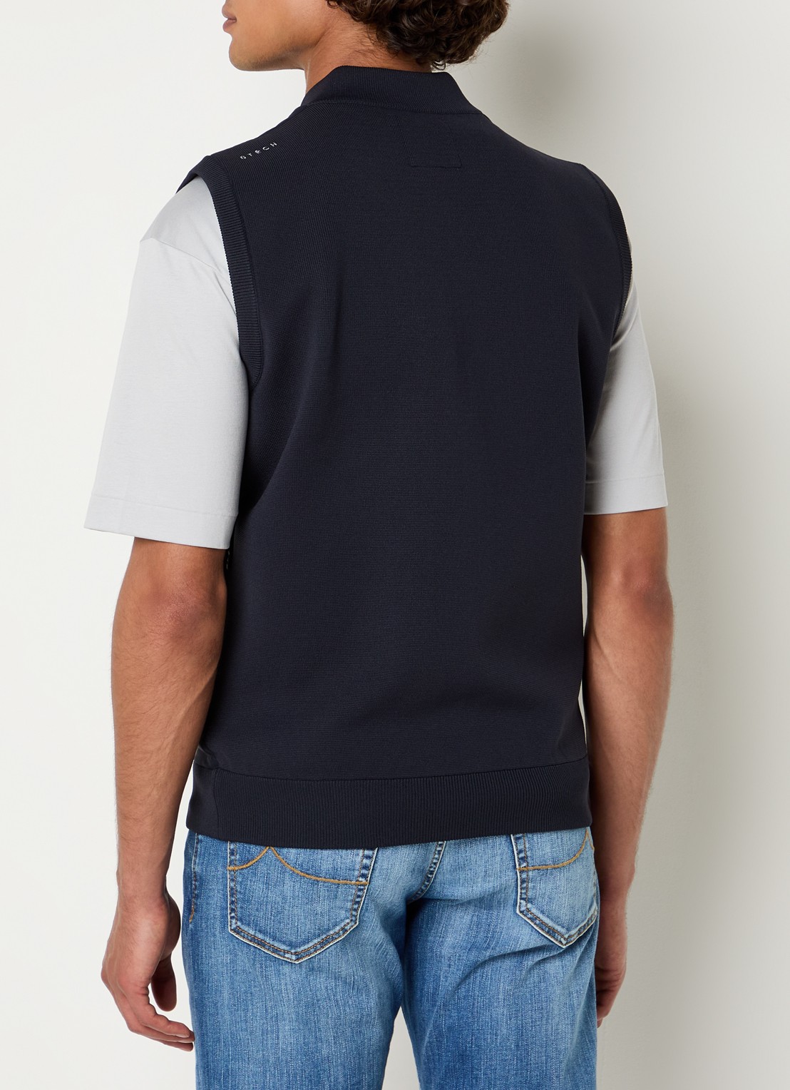 Boggi Milano Gilet met ritszakken - achterkant 4 donkerblauw