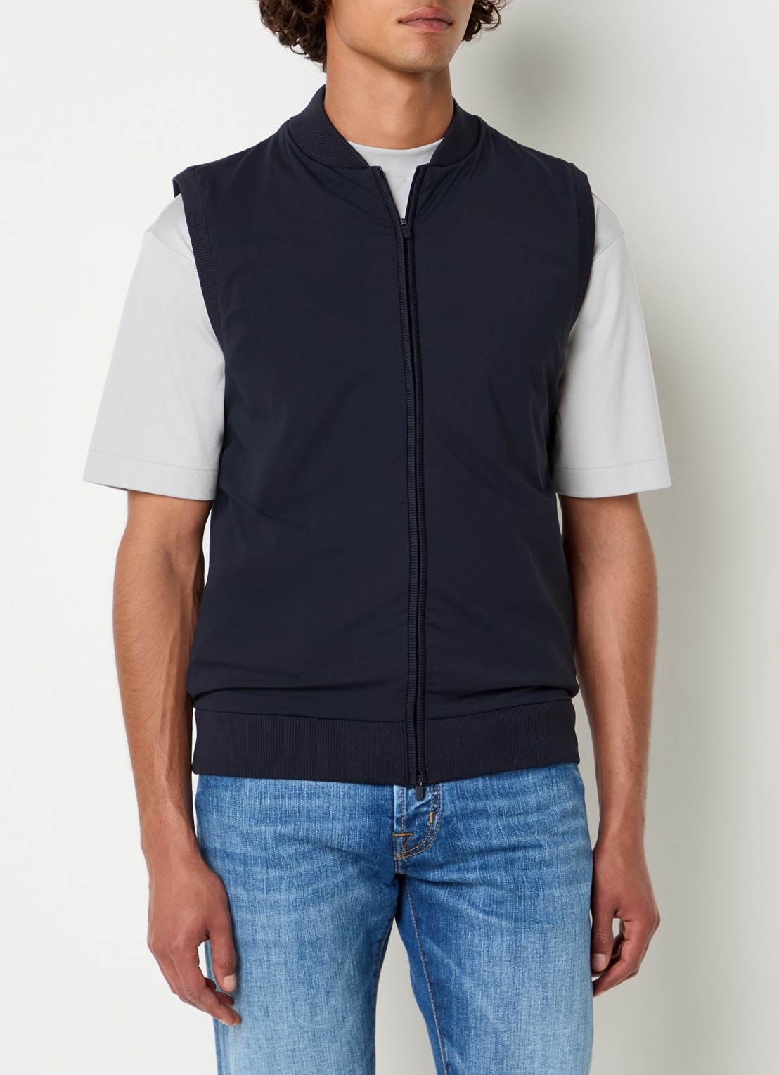 Boggi Milano Gilet met ritszakken - detail 3 donkerblauw