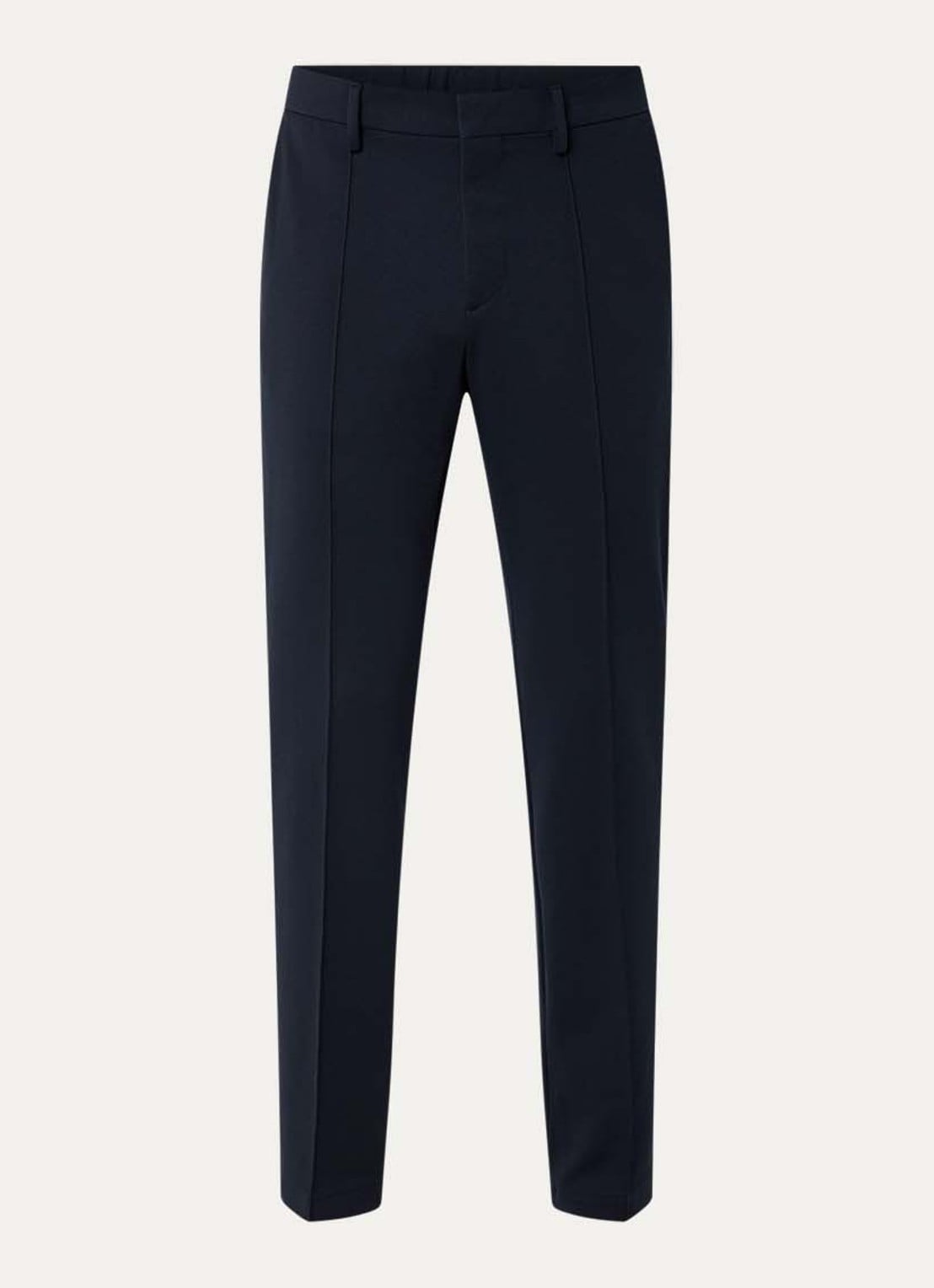 Boggi Milano High waist slim fit pantalon met steekzakken - voorkant 4 donkerblauw