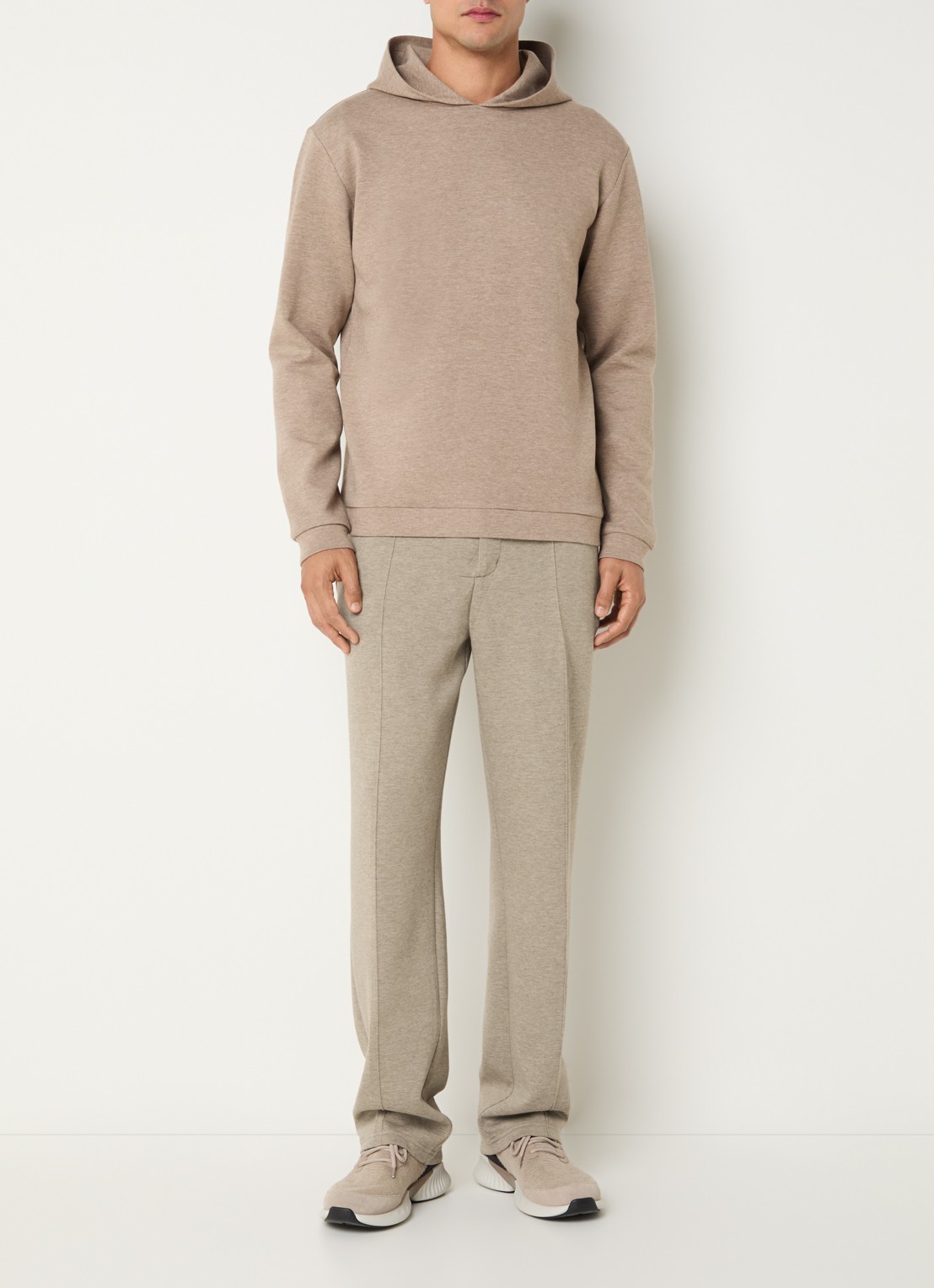 Boggi Milano Hoodie met capuchon - voorkant 2 beige