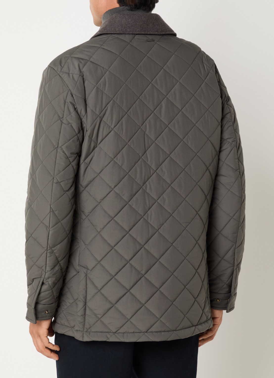 Boggi Milano Jack in wolblend met quilt patroon - achterkant 3 grijs