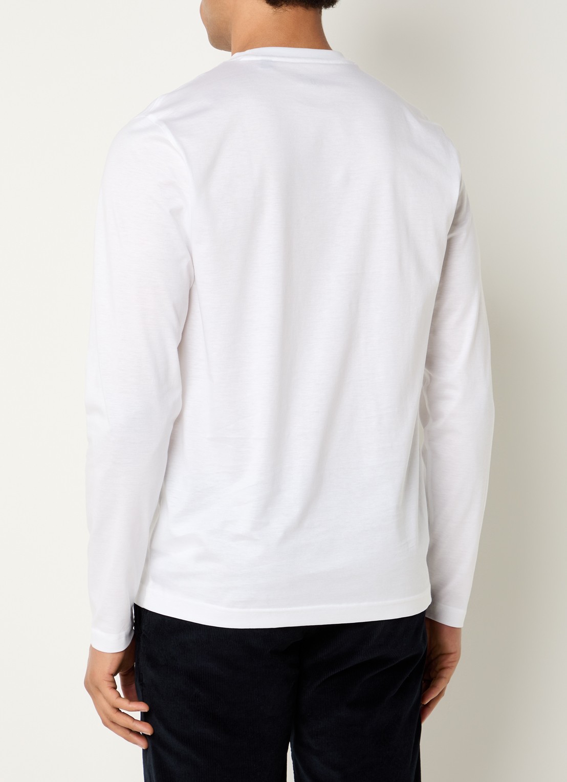 Boggi Milano Longsleeve met ronde hals - achterkant 4 wit