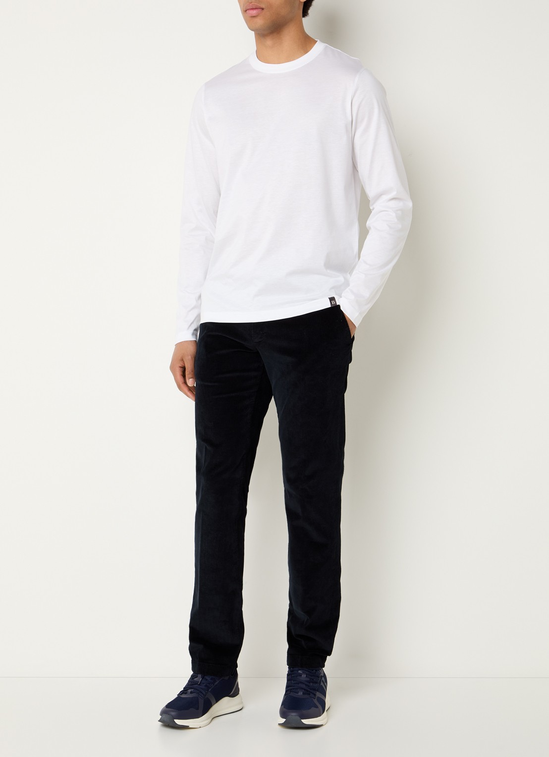 Boggi Milano Longsleeve met ronde hals - voorkant 3 wit
