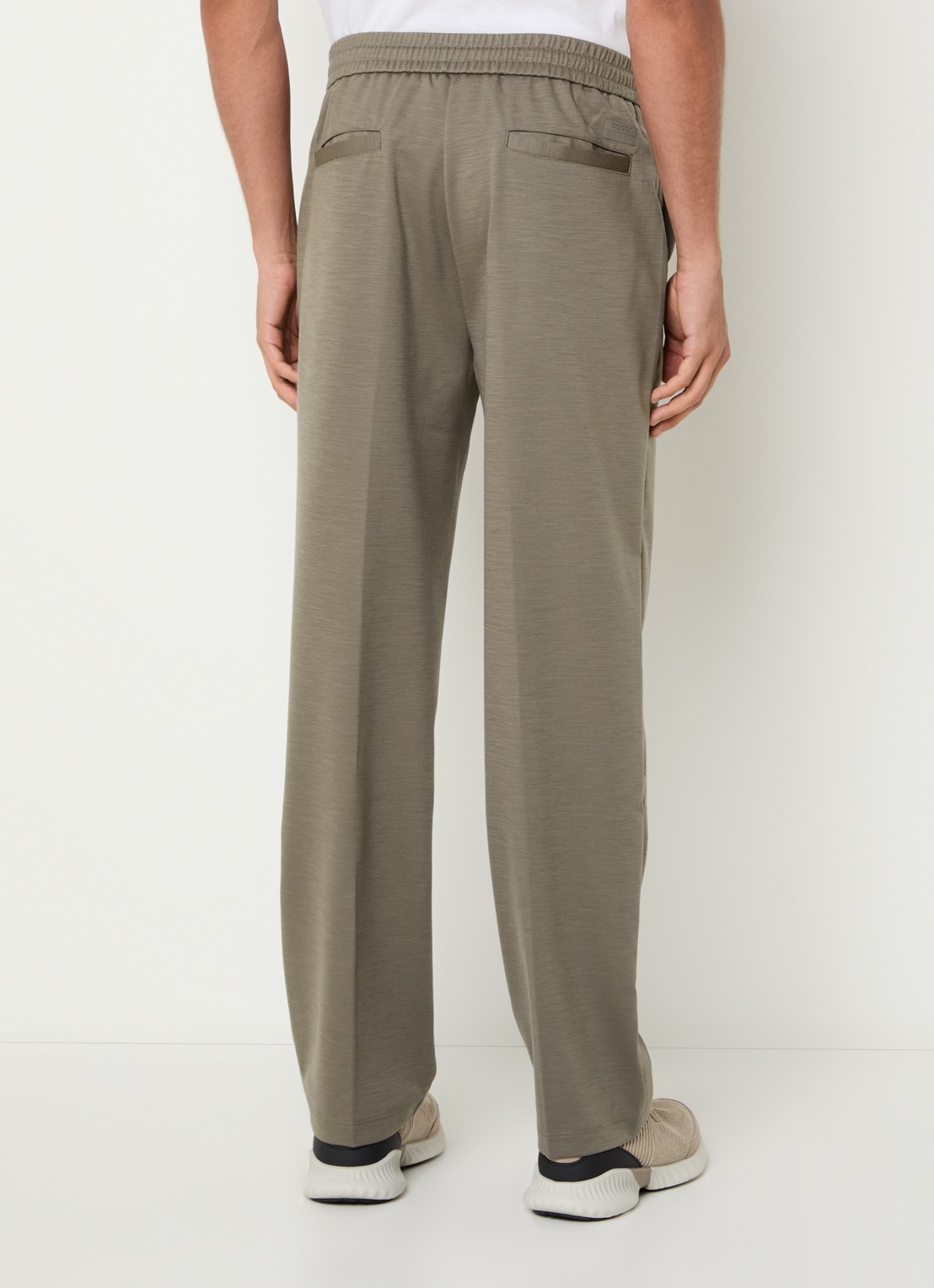 Boggi Milano Loose fit pantalon met steekzakken - achterkant 5 olijfgroen