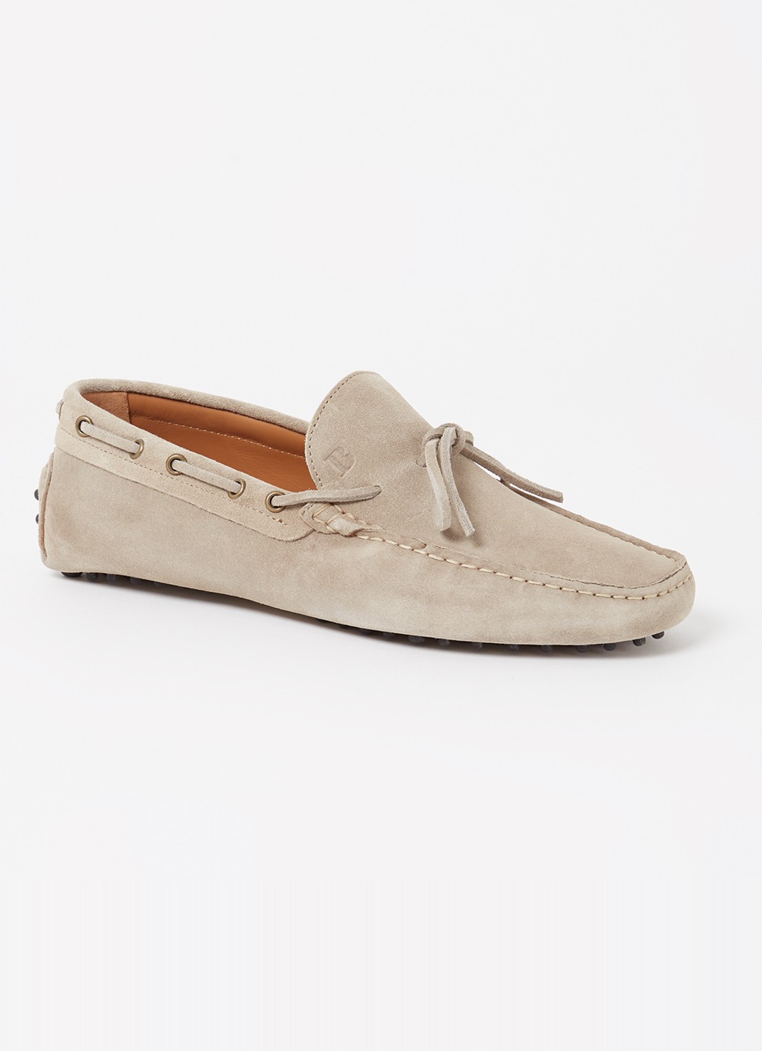 Boggi Milano Mocassin van suède - voorkant 2 zand