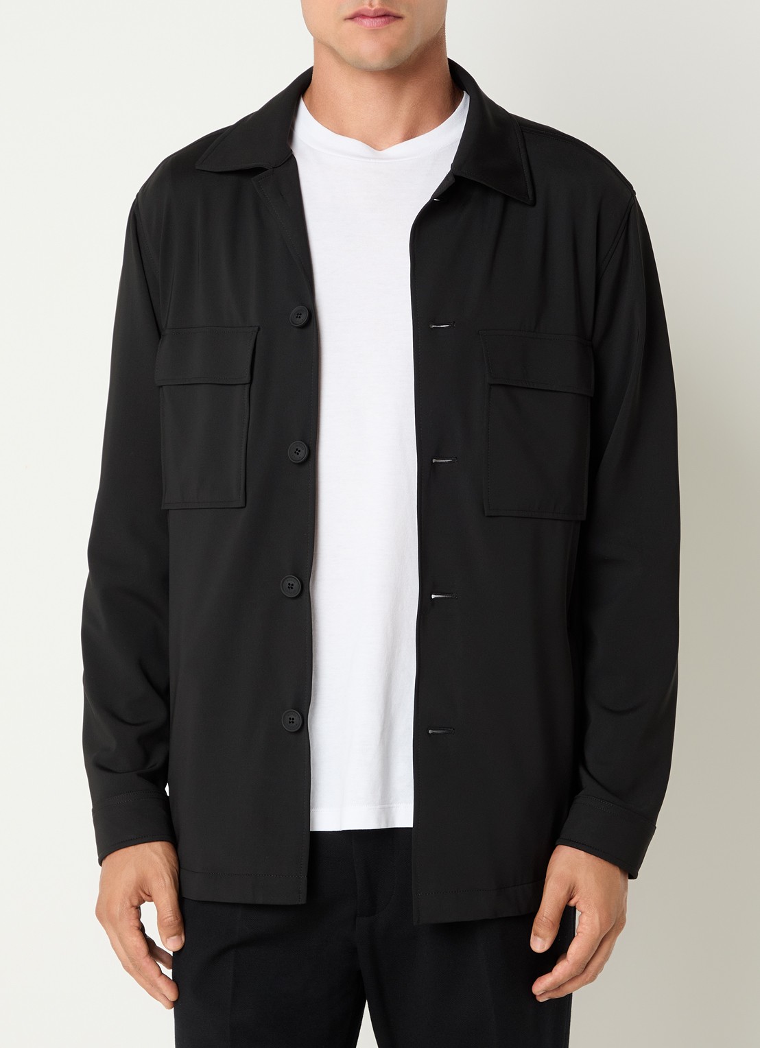 Boggi Milano Overshirt met borstzakken - detail 3 zwart