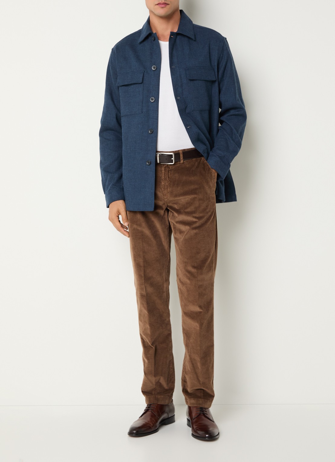 Boggi Milano Overshirt met borstzakken - voorkant 2 donkerblauw