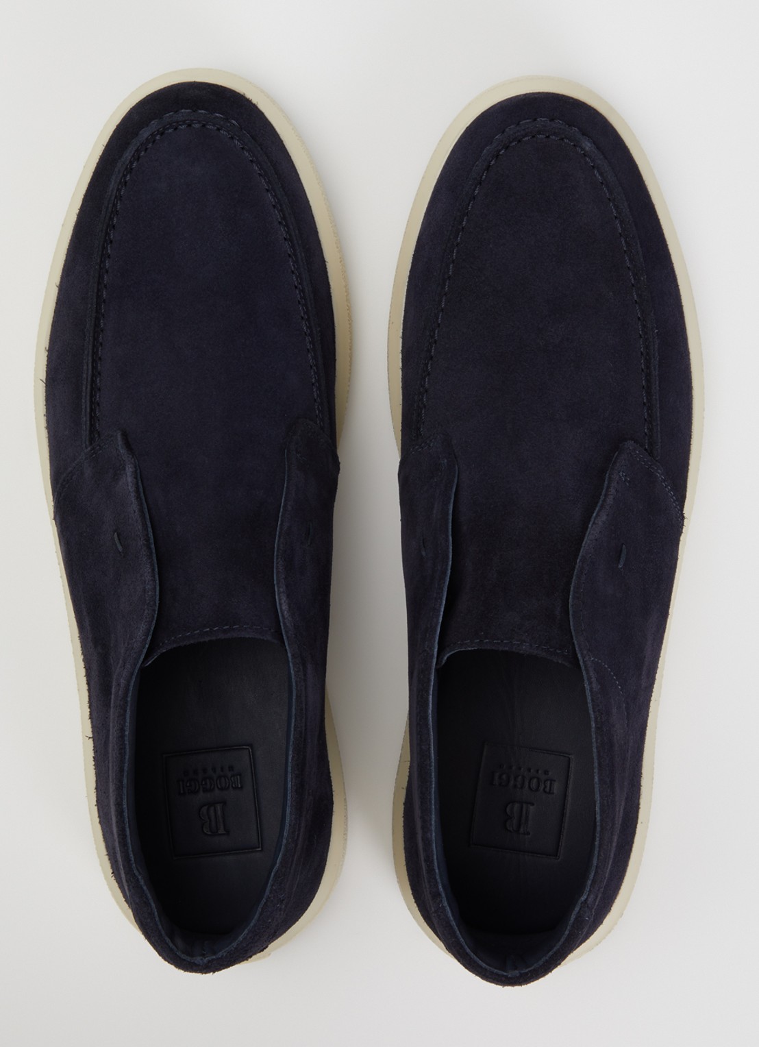 Boggi Milano Polacchino Cirrus slip-on van suède - detail 2 donkerblauw