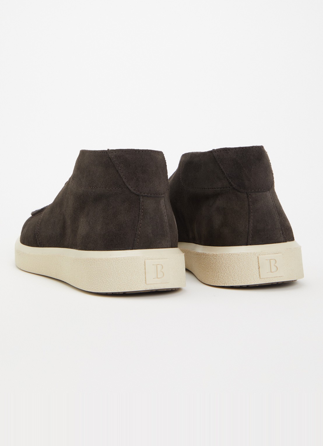 Boggi Milano Polacchino Cirrus slip-on van suède - achterkant 5 donkerbruin